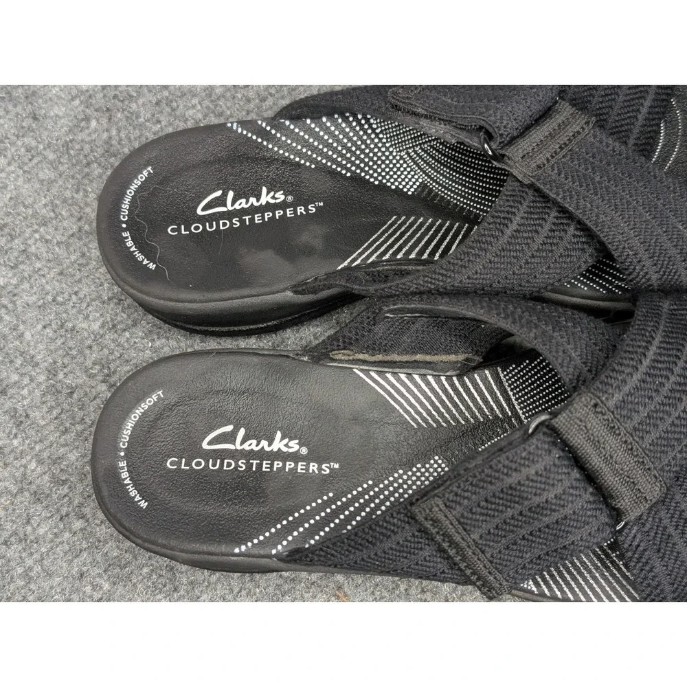 Women's Clarks, Arla Wave Adjustable Sandal 76960 Black‎ Size 7M Cloudstepper